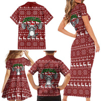 I Workout So I Can Eat Garbage Christmas Design Family Matching Short Sleeve Bodycon Dress and Hawaiian Shirt Xmas Holiday Patterns - Wonder Print Shop