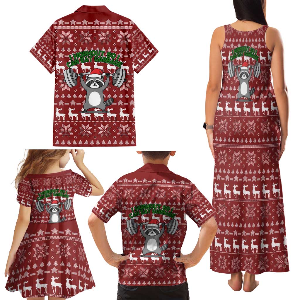 I Workout So I Can Eat Garbage Christmas Design Family Matching Tank Maxi Dress and Hawaiian Shirt Xmas Holiday Patterns - Wonder Print Shop