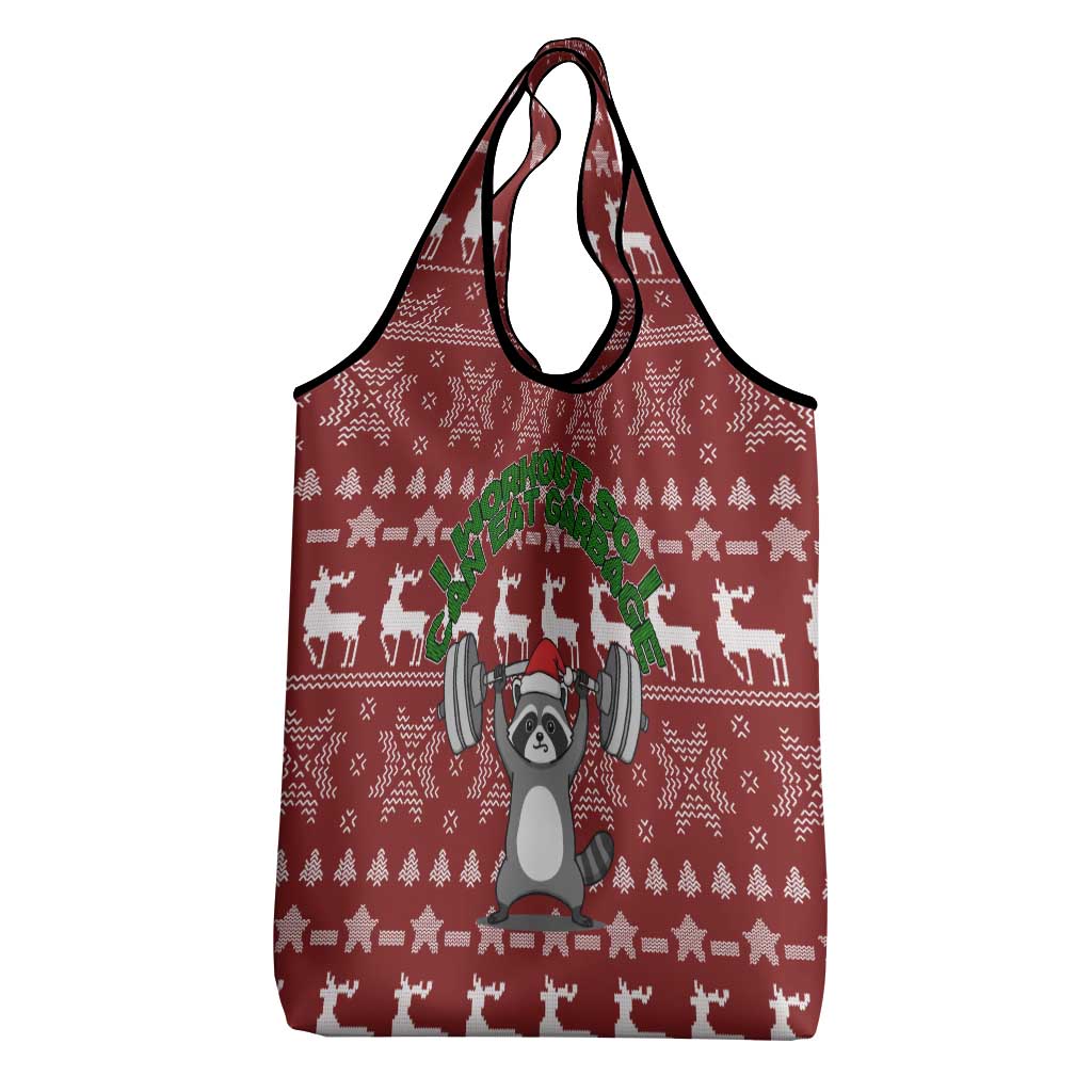 I Workout So I Can Eat Garbage Christmas Design Grocery Bag Xmas Holiday Patterns - Wonder Print Shop
