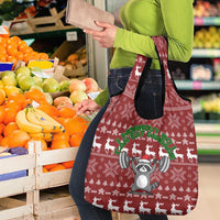 I Workout So I Can Eat Garbage Christmas Design Grocery Bag Xmas Holiday Patterns - Wonder Print Shop