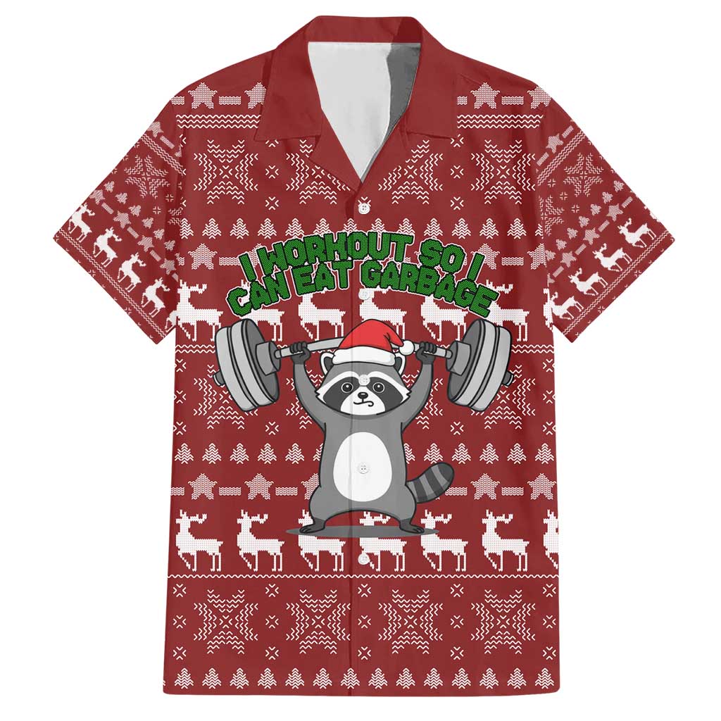 I Workout So I Can Eat Garbage Christmas Design Hawaiian Shirt Xmas Holiday Patterns - Wonder Print Shop