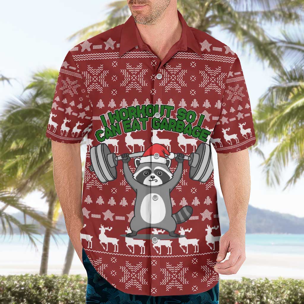 I Workout So I Can Eat Garbage Christmas Design Hawaiian Shirt Xmas Holiday Patterns - Wonder Print Shop