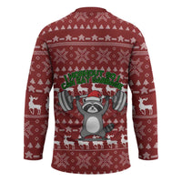 I Workout So I Can Eat Garbage Christmas Design Hockey Jersey Xmas Holiday Patterns - Wonder Print Shop