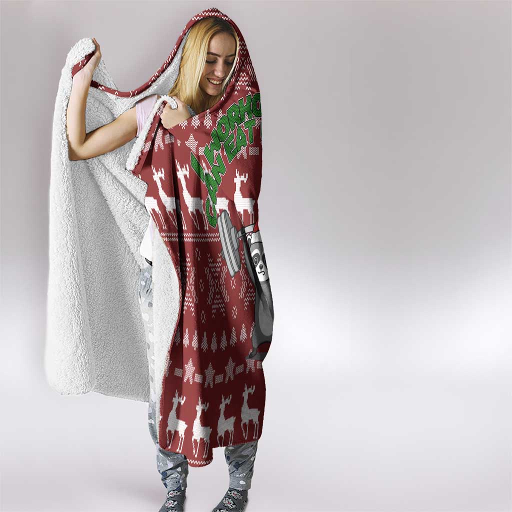 I Workout So I Can Eat Garbage Christmas Design Hooded Blanket Xmas Holiday Patterns - Wonder Print Shop