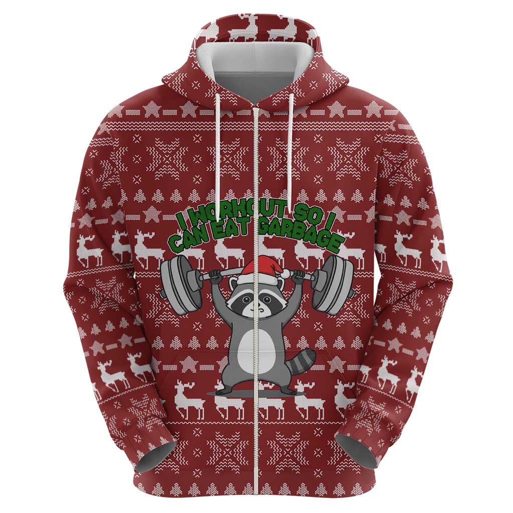 I Workout So I Can Eat Garbage Christmas Design Hoodie Xmas Holiday Patterns - Wonder Print Shop