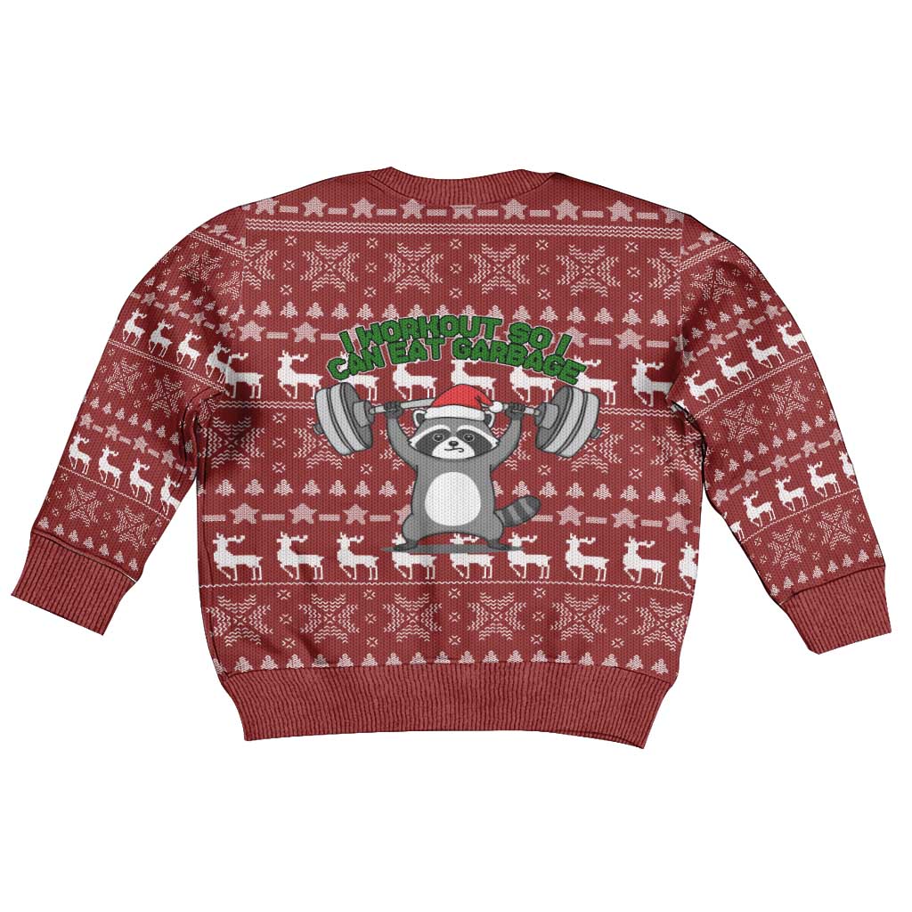 I Workout So I Can Eat Garbage Christmas Design Kid Ugly Christmas Sweater Xmas Holiday Patterns - Wonder Print Shop