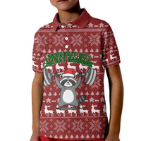 I Workout So I Can Eat Garbage Christmas Design Kid Polo Shirt Xmas Holiday Patterns - Wonder Print Shop