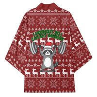 I Workout So I Can Eat Garbage Christmas Design Kimono Xmas Holiday Patterns - Wonder Print Shop