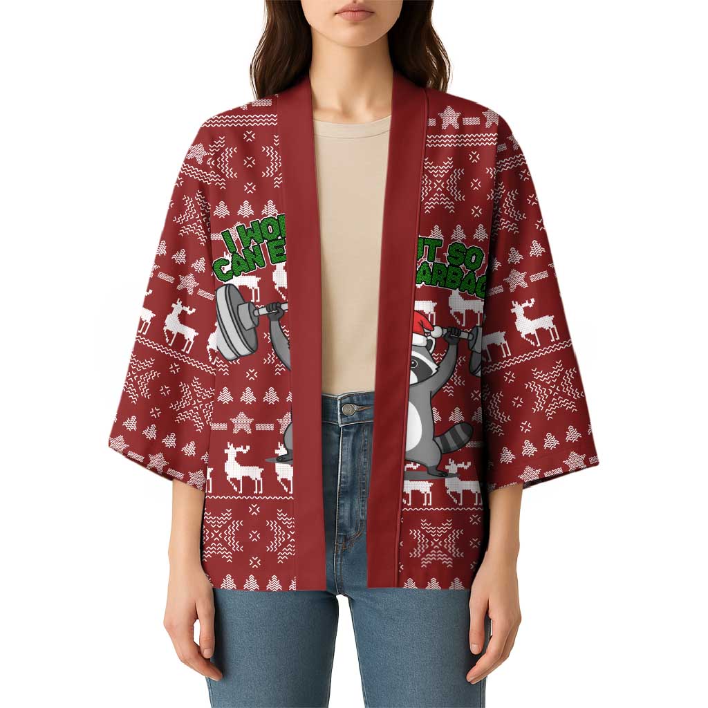 I Workout So I Can Eat Garbage Christmas Design Kimono Xmas Holiday Patterns - Wonder Print Shop