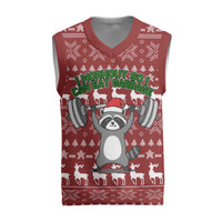 I Workout So I Can Eat Garbage Christmas Design Christmas Knitted V-Neck Vest Xmas Holiday Patterns - Wonder Print Shop