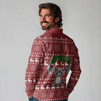 I Workout So I Can Eat Garbage Christmas Design Long Sleeve Polo Shirt Xmas Holiday Patterns - Wonder Print Shop