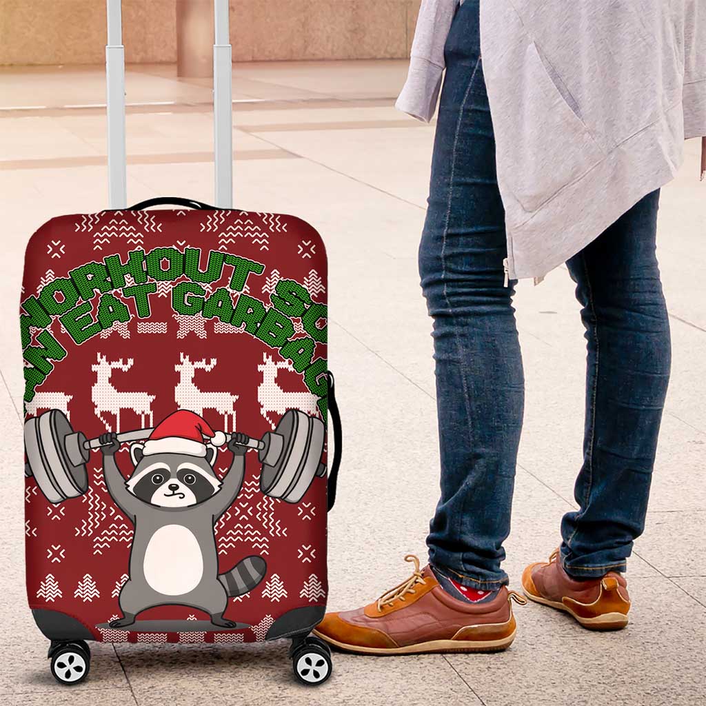 I Workout So I Can Eat Garbage Christmas Design Luggage Cover Xmas Holiday Patterns - Wonder Print Shop