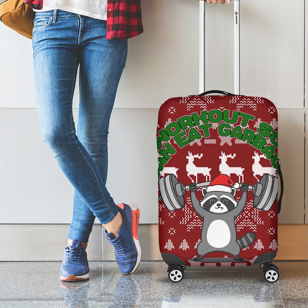 I Workout So I Can Eat Garbage Christmas Design Luggage Cover Xmas Holiday Patterns - Wonder Print Shop