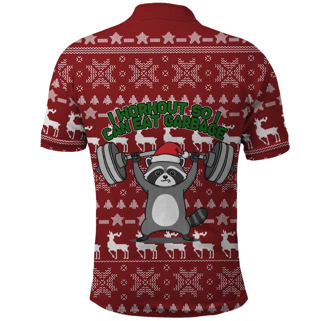 I Workout So I Can Eat Garbage Christmas Design Polo Shirt Xmas Holiday Patterns - Wonder Print Shop