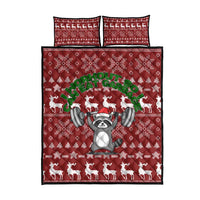 I Workout So I Can Eat Garbage Christmas Design Quilt Bed Set Xmas Holiday Patterns - Wonder Print Shop
