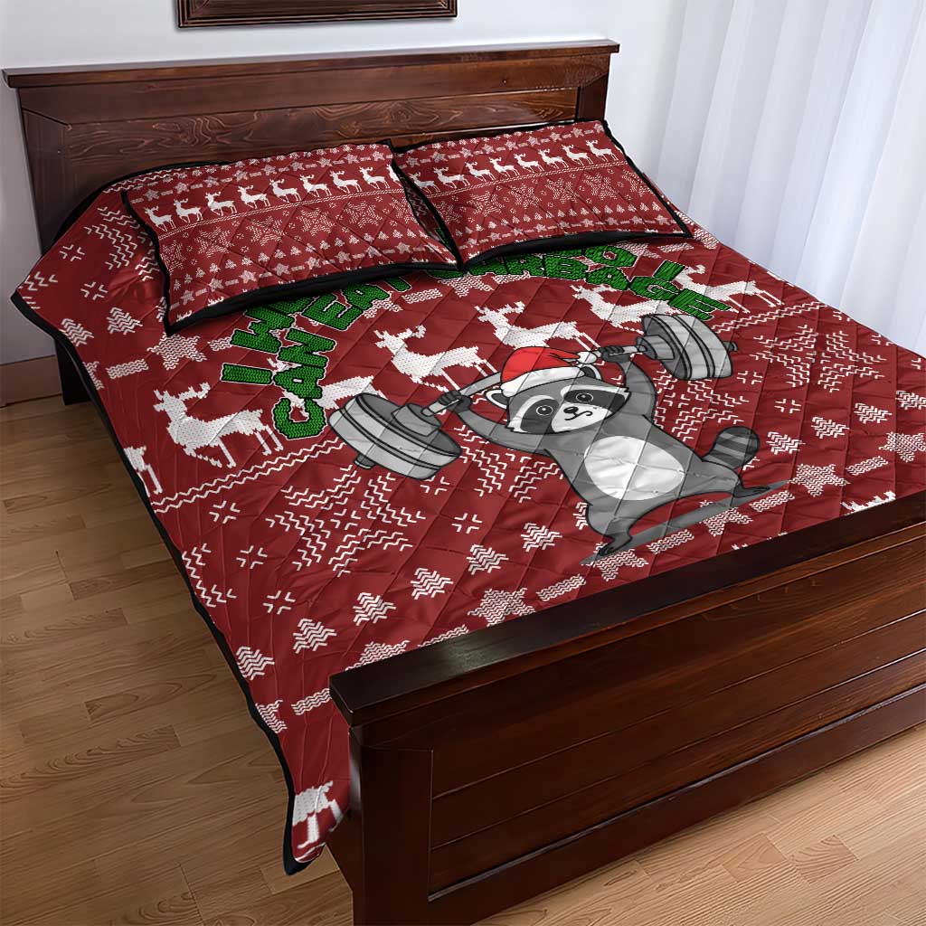 I Workout So I Can Eat Garbage Christmas Design Quilt Bed Set Xmas Holiday Patterns - Wonder Print Shop