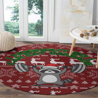 I Workout So I Can Eat Garbage Christmas Design Round Carpet Xmas Holiday Patterns - Wonder Print Shop