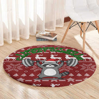 I Workout So I Can Eat Garbage Christmas Design Round Carpet Xmas Holiday Patterns - Wonder Print Shop