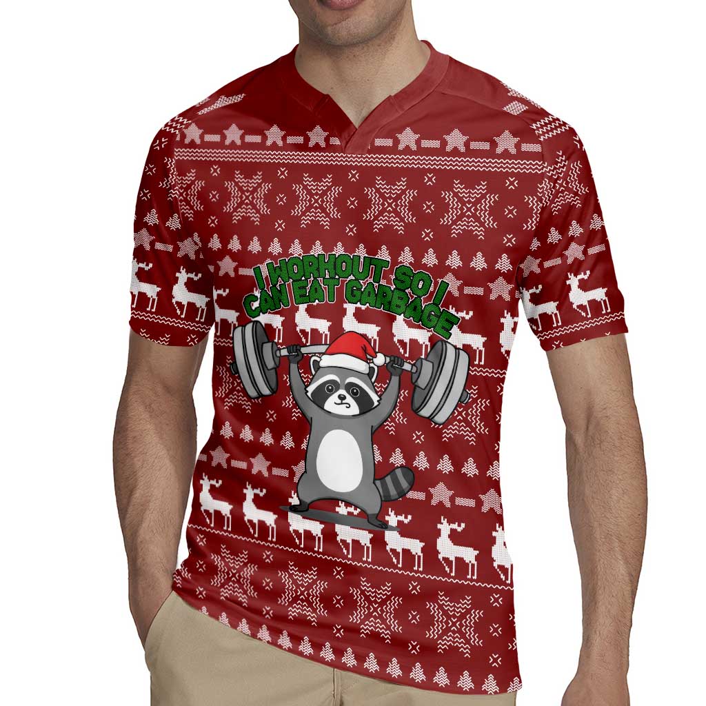 I Workout So I Can Eat Garbage Christmas Design Rugby Jersey Xmas Holiday Patterns - Wonder Print Shop