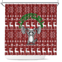 I Workout So I Can Eat Garbage Christmas Design Shower Curtain Xmas Holiday Patterns - Wonder Print Shop