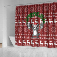 I Workout So I Can Eat Garbage Christmas Design Shower Curtain Xmas Holiday Patterns - Wonder Print Shop