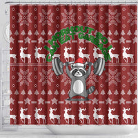 I Workout So I Can Eat Garbage Christmas Design Shower Curtain Xmas Holiday Patterns - Wonder Print Shop