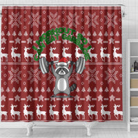 I Workout So I Can Eat Garbage Christmas Design Shower Curtain Xmas Holiday Patterns - Wonder Print Shop