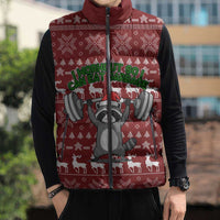 I Workout So I Can Eat Garbage Christmas Design Sleeveless Puffer Jacket Xmas Holiday Patterns - Wonder Print Shop