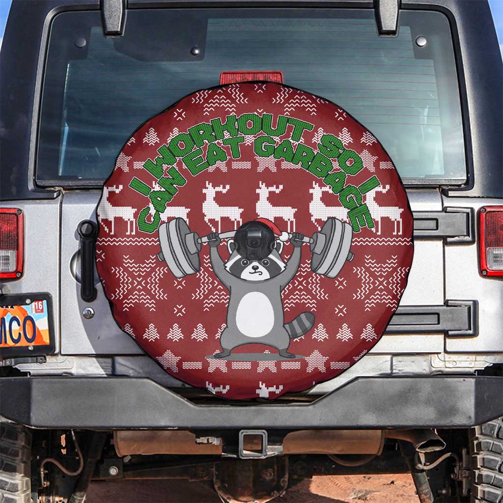 I Workout So I Can Eat Garbage Christmas Design Spare Tire Cover Xmas Holiday Patterns - Wonder Print Shop