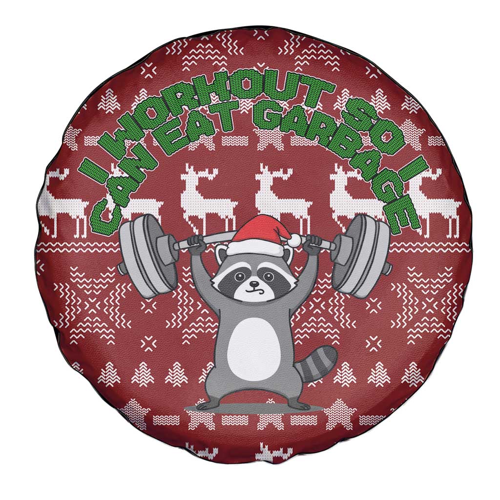 I Workout So I Can Eat Garbage Christmas Design Spare Tire Cover Xmas Holiday Patterns - Wonder Print Shop