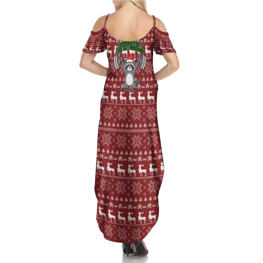 I Workout So I Can Eat Garbage Christmas Design Summer Maxi Dress Xmas Holiday Patterns - Wonder Print Shop