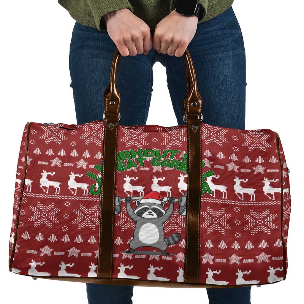 I Workout So I Can Eat Garbage Christmas Design Travel Bag Xmas Holiday Patterns - Wonder Print Shop