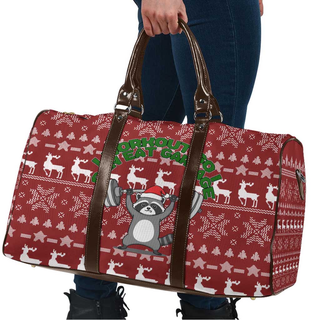 I Workout So I Can Eat Garbage Christmas Design Travel Bag Xmas Holiday Patterns - Wonder Print Shop