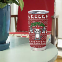 I Workout So I Can Eat Garbage Christmas Design Tumbler Cup Xmas Holiday Patterns - Wonder Print Shop