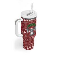 I Workout So I Can Eat Garbage Christmas Design Tumbler With Handle Xmas Holiday Patterns - Wonder Print Shop