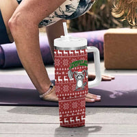 I Workout So I Can Eat Garbage Christmas Design Tumbler With Handle Xmas Holiday Patterns - Wonder Print Shop