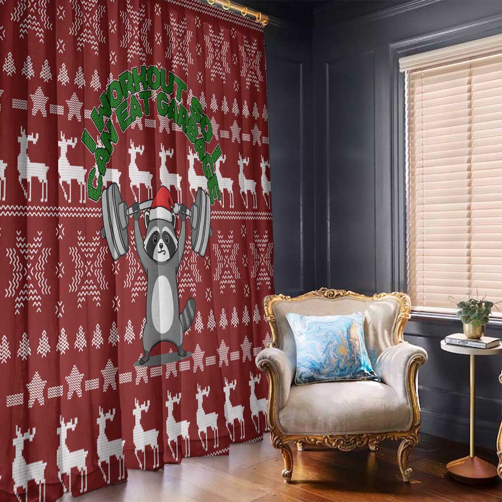 I Workout So I Can Eat Garbage Christmas Design Window Curtain Xmas Holiday Patterns - Wonder Print Shop
