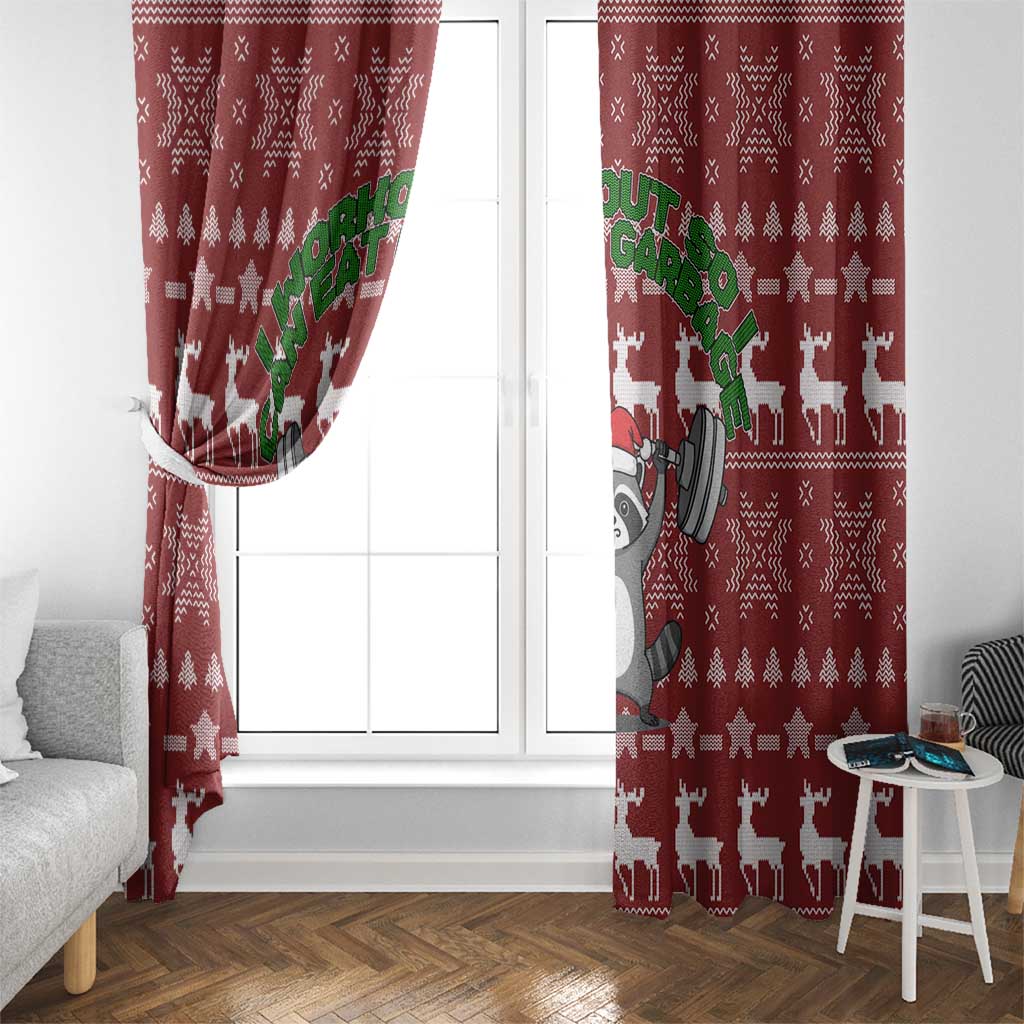 I Workout So I Can Eat Garbage Christmas Design Window Curtain Xmas Holiday Patterns - Wonder Print Shop