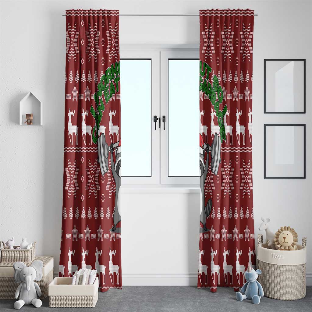 I Workout So I Can Eat Garbage Christmas Design Window Curtain Xmas Holiday Patterns - Wonder Print Shop