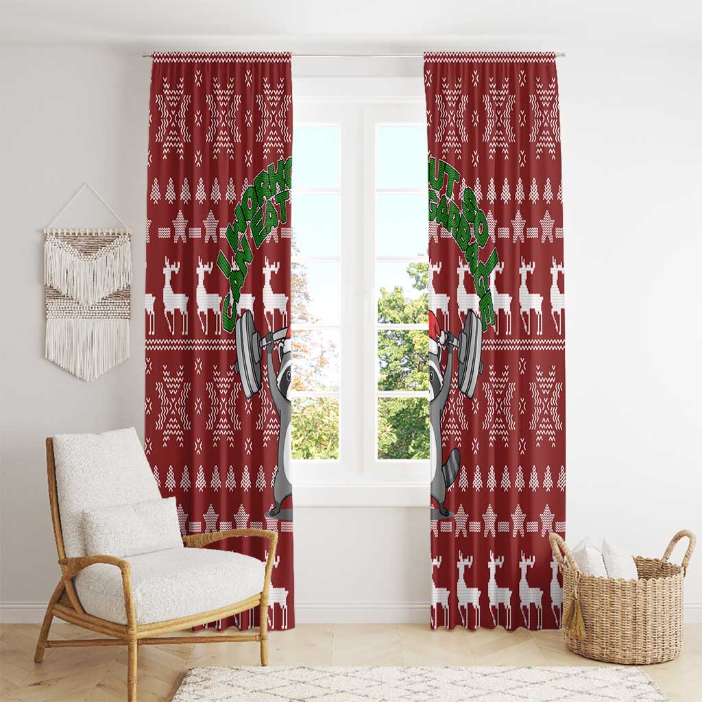 I Workout So I Can Eat Garbage Christmas Design Window Curtain Xmas Holiday Patterns - Wonder Print Shop