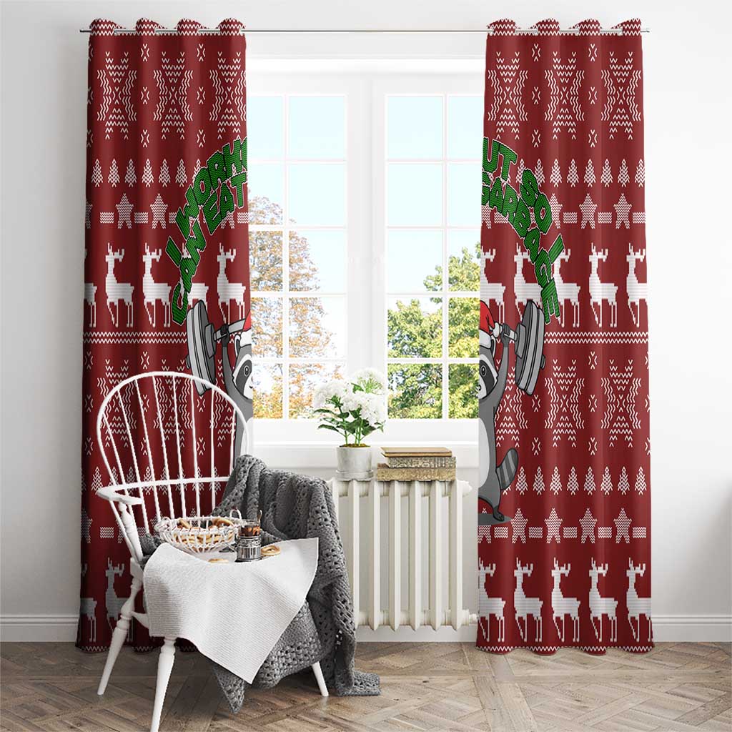 I Workout So I Can Eat Garbage Christmas Design Window Curtain Xmas Holiday Patterns - Wonder Print Shop