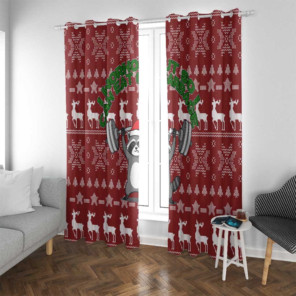 I Workout So I Can Eat Garbage Christmas Design Window Curtain Xmas Holiday Patterns - Wonder Print Shop