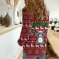 I Workout So I Can Eat Garbage Christmas Design Women Casual Shirt Xmas Holiday Patterns - Wonder Print Shop