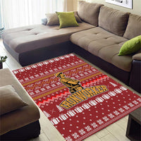 Christmas Ironworker American Flag Area Rug Xmas Holiday Patterns - Wonder Print Shop