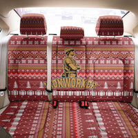 Christmas Ironworker American Flag Back Car Seat Cover Xmas Holiday Patterns - Wonder Print Shop