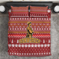 Christmas Ironworker American Flag Bedding Set Xmas Holiday Patterns - Wonder Print Shop
