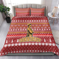 Christmas Ironworker American Flag Bedding Set Xmas Holiday Patterns - Wonder Print Shop