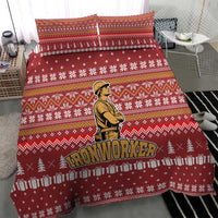 Christmas Ironworker American Flag Bedding Set Xmas Holiday Patterns - Wonder Print Shop