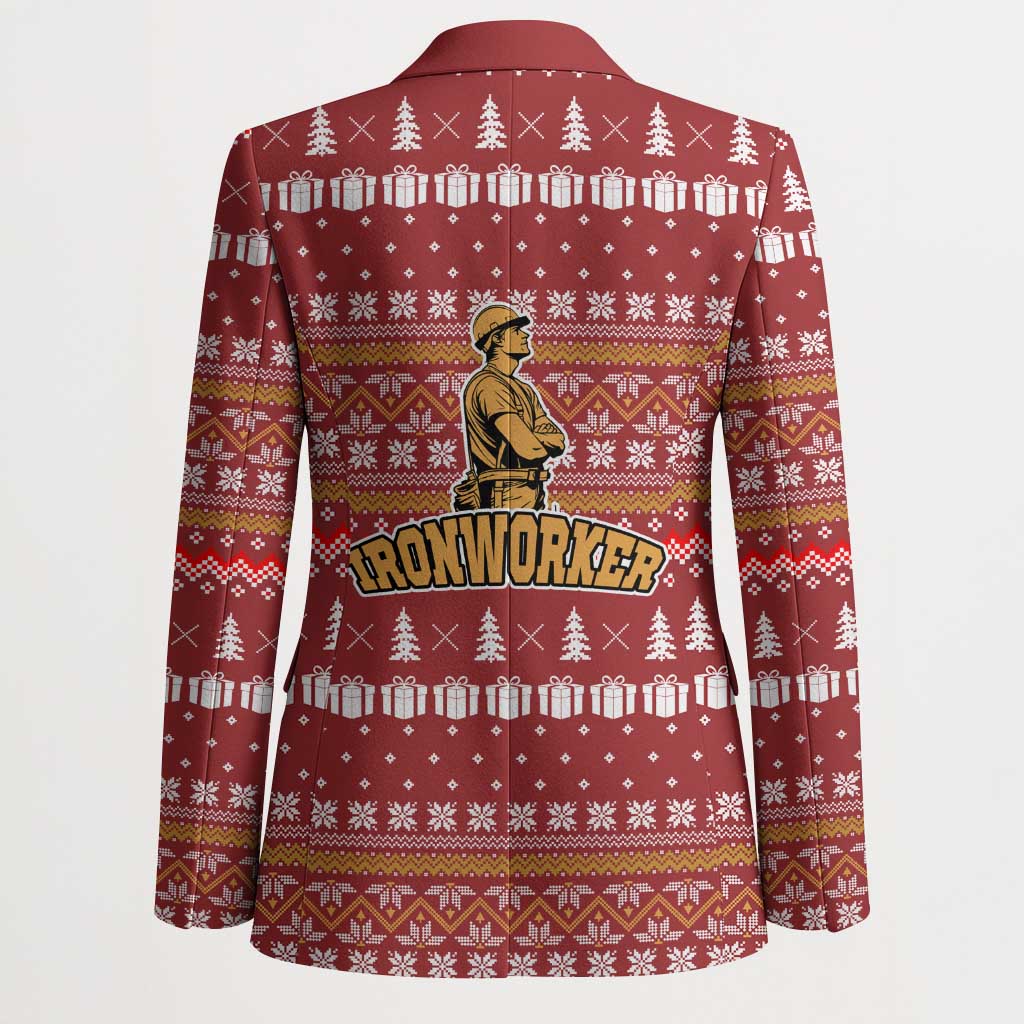 Christmas Ironworker American Flag Blazer Xmas Holiday Patterns - Wonder Print Shop