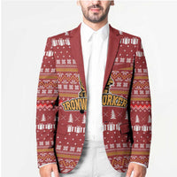 Christmas Ironworker American Flag Blazer Xmas Holiday Patterns - Wonder Print Shop